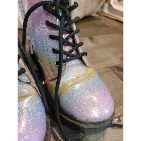 Children's Place girl 1 boots sparkly glitter rainbow - Picture 3 of 8